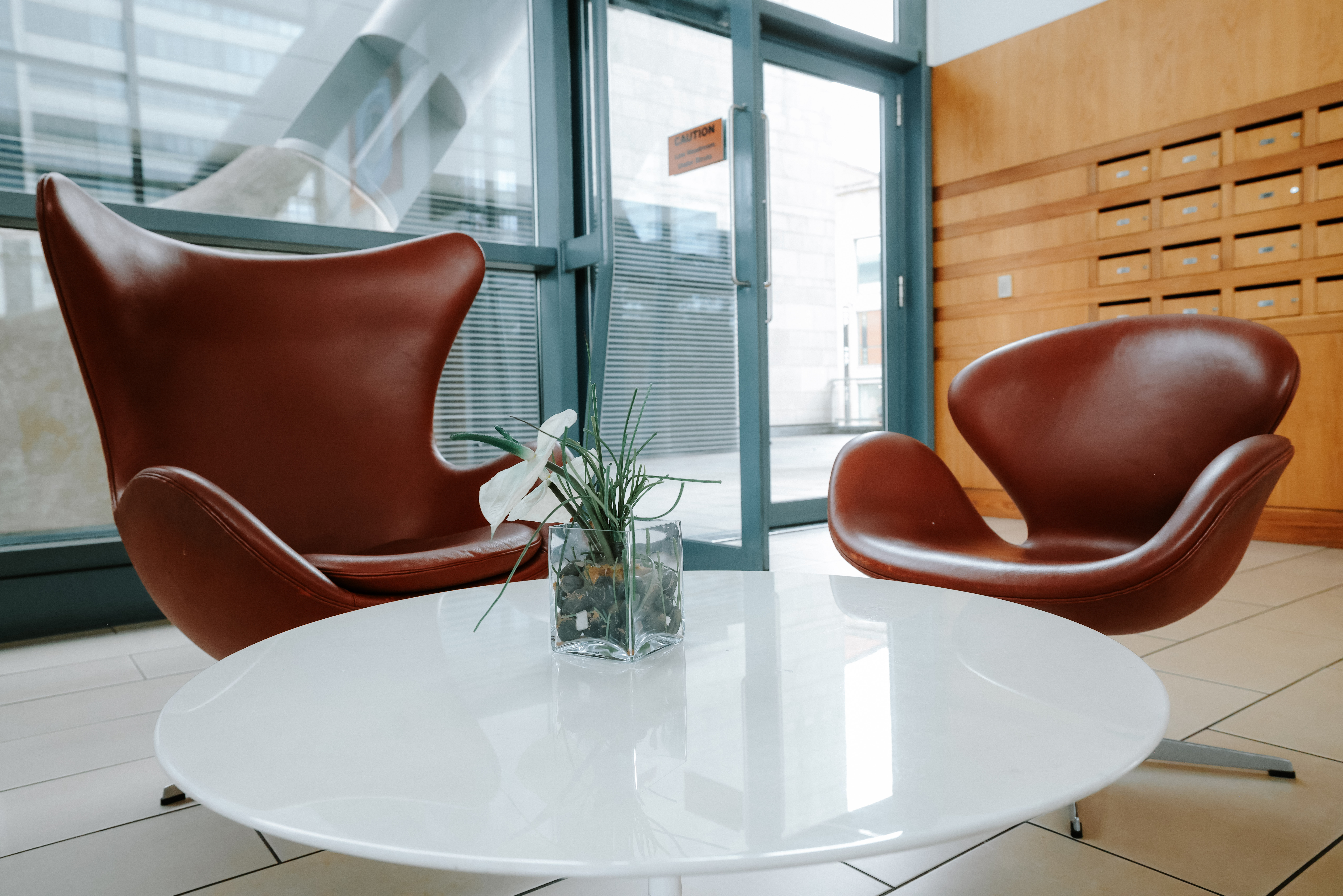 Modern interior reception area at No.1 Deansgate featuring contemporary architecture, clean lines, and elegant lighting.